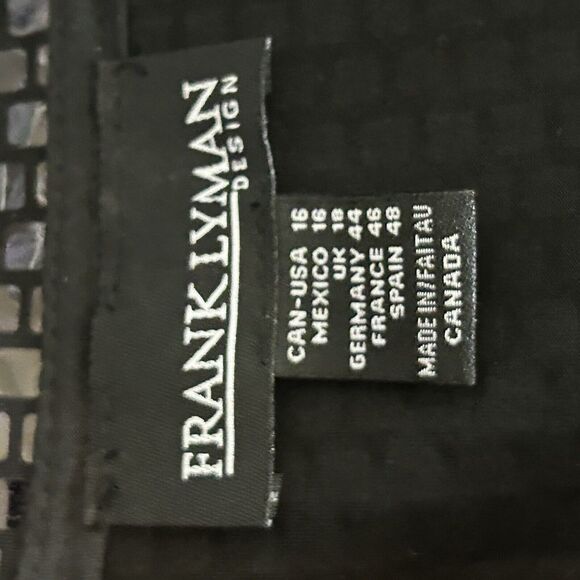 NEW FRANK LYMAN size 16 Purple Black Sequin Blazer Jacket Party Evening - Picture 7 of 9